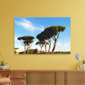 "Dansende" pijnbomen, Digitale kunst, schilderen. Canvas Afdruk (Insitu (Woonkamer))