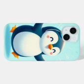 Dansende pinguïn met een party Pet Case-Mate iPhone Case (Achterkant (horizontaal))