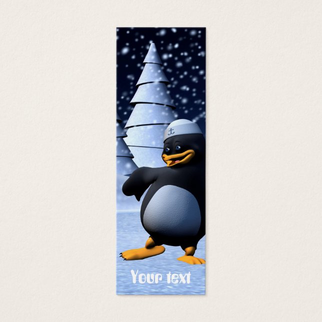 Dansende Pinguïn Mini Visitekaartjes (Voorkant)