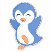 Dansende pinguïn, vinylsticker met aangepaste sned sticker (Voorkant)