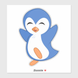Dansende pinguïn, vinylsticker met aangepaste sned sticker