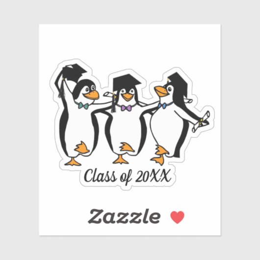 Dansende pinguïns Afstuderen Sticker (Vel)