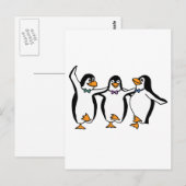 Dansende pinguïns briefkaart (Voorkant / Achterkant)