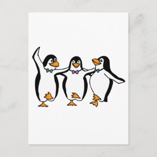 Dansende pinguïns briefkaart