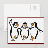 Dansende pinguïns briefkaart (Voorkant / Achterkant)