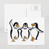 Dansende pinguïns briefkaart (Voorkant / Achterkant)