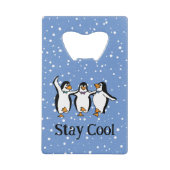 Dansende pinguïns Design flesopener Creditkaart Flessenopener (Voorkant)