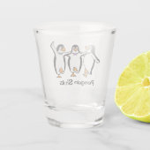 Dansende pinguïns Design Shot Glass Glas (Achterkant)