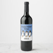 Dansende pinguïns Design Wijnlabel Wijn Etiket (Voorkant)
