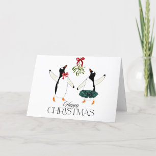 Dansende Pinguïns Kerstmis  Feestdagen Kaart