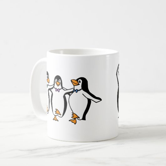 Dansende pinguïns koffiemok (Voorkant links)