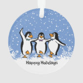 Dansende pinguïns ontwerp acryl Ornament (achterkant)