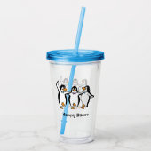 Dansende Pinguïns Ontwerp Acryl Tumbler Acryl Drinkbeker (Achterkant)