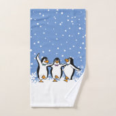 Dansende pinguïns ontwerp bad handdoek (Handdoek)