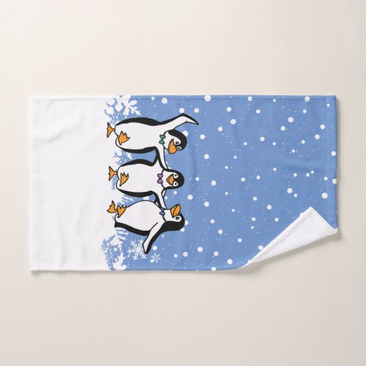Dansende pinguïns ontwerp bad handdoek (Handdoek)