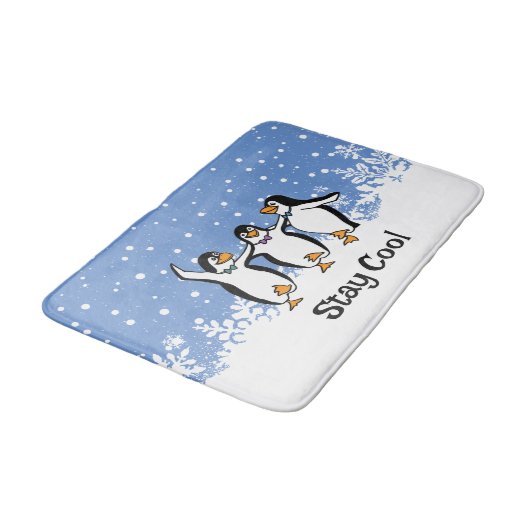 Dansende pinguïns ontwerp badmat (Gekanteld)