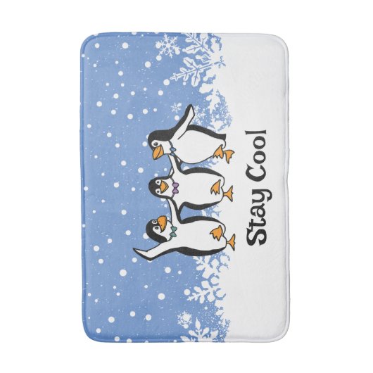 Dansende pinguïns ontwerp badmat (Voorkant Verticaal)