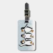 Dansende pinguïns ontwerp bagagelabel (Voorkant verticaal)