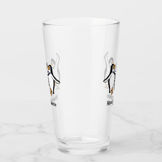 Dansende pinguïns ontwerp Drink glas (Rechts)