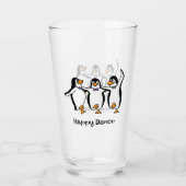 Dansende pinguïns ontwerp Drink glas (Voorkant)