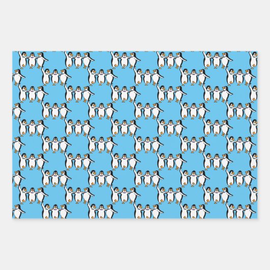 Dansende pinguïns ontwerp inpakpapier vellen (Voorkant)