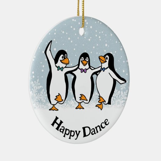 Dansende pinguïns ontwerp keramisch ornament (Rechts)