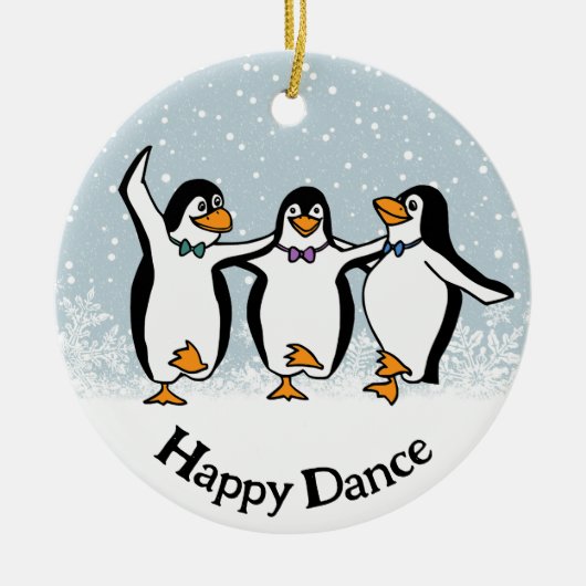 Dansende pinguïns ontwerp keramisch ornament (Voorkant)