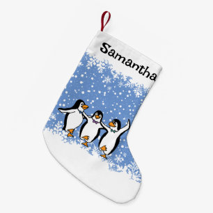 Dansende pinguïns ontwerp kleine kerstsok