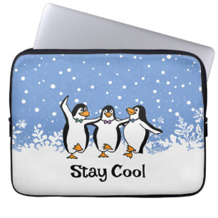 Dansende pinguïns ontwerp laptop sleeve