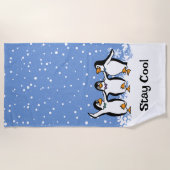 Dansende pinguïns ontwerp strandlaken (Voorkant)