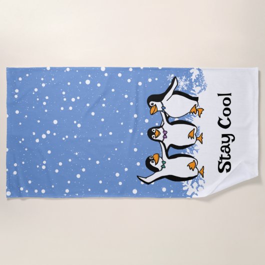 Dansende pinguïns ontwerp strandlaken (Voorkant)