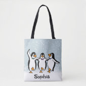 Dansende pinguïns ontwerp tote bag (Voorkant)