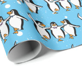 Dansende Pinguïns Ontwerp Verpakkende Document Bro Cadeaupapier (Rol Hoek)