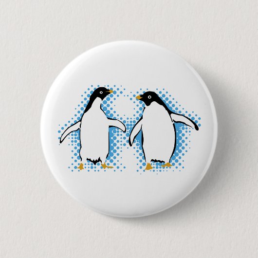 Dansende pinguïns ronde button 5,7 cm (Voorkant)