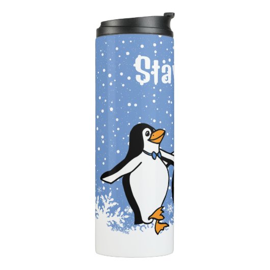 Dansende pinguïns thermosbeker (Gedraaid links)