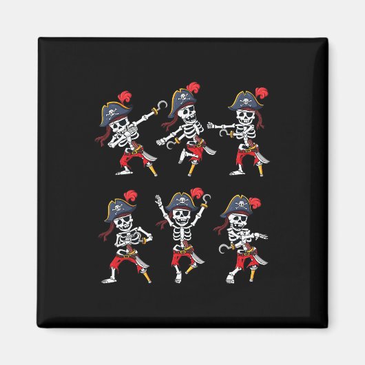 Dansende Pirate Skeletons Dance Challenge Boys Kin Magneet (Voorkant)
