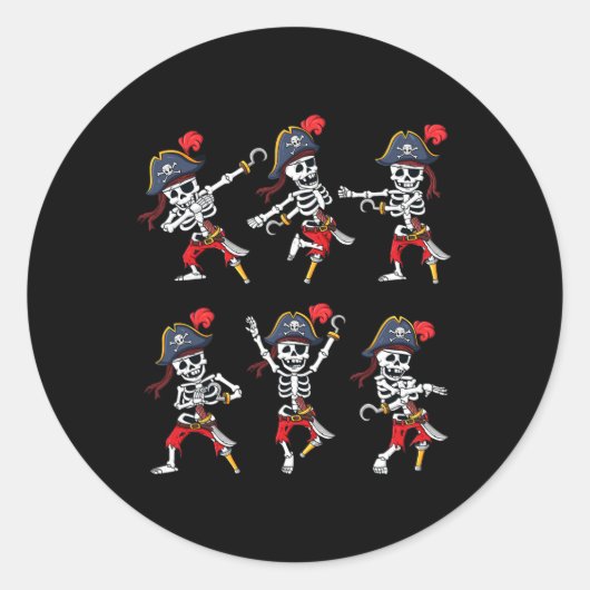 Dansende Pirate Skeletons Dance Challenge Boys Kin Ronde Sticker (Voorkant)