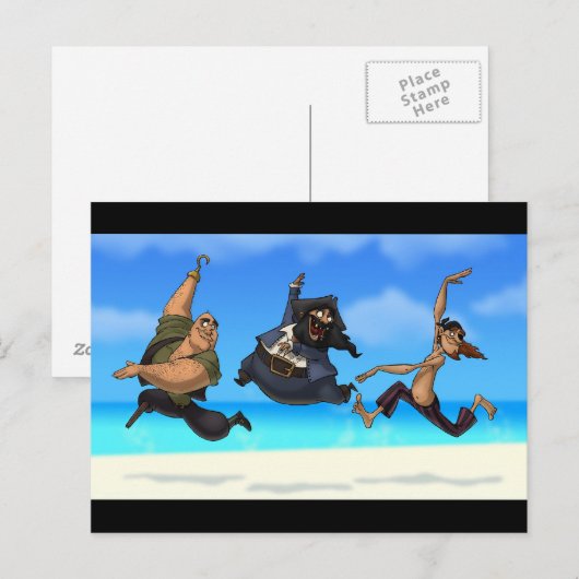 Dansende Pirates Briefkaart (Voorkant / Achterkant)