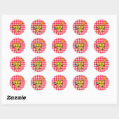 Dansende Pizza Verjaardagsfeestje of Pizza Parlor Ronde Sticker (Vel)