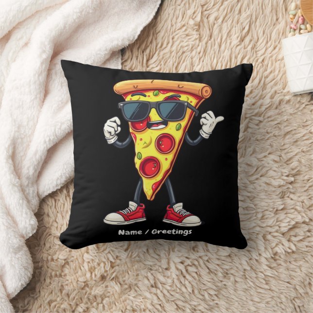 Dansende pizzapunt Een speelse en lekkere ontwerp Kussen (Deken)