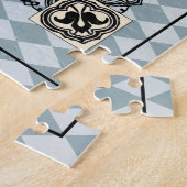 Dansende Polar Beren Blauwe Harlekijn Legpuzzel (Zijkant)