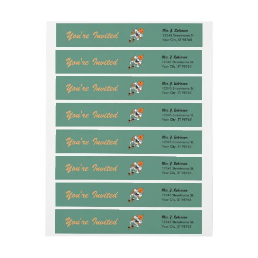 dansende pompoen dame | Etiket omhulsel (Vel)