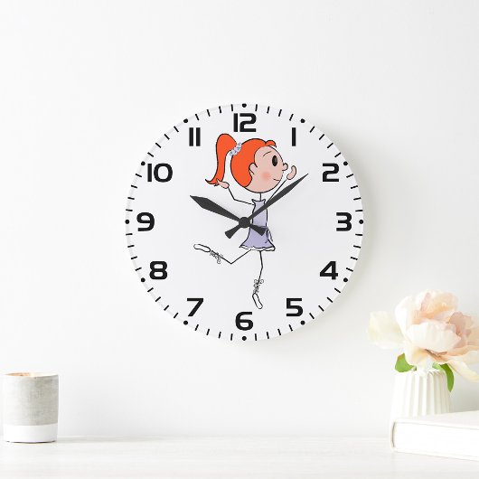 Dansende Prinses Schattige Ballerina Stickfiguur Grote Klok