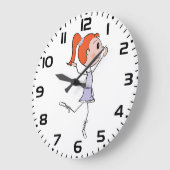 Dansende Prinses Schattige Ballerina Stickfiguur Grote Klok (Hoek)