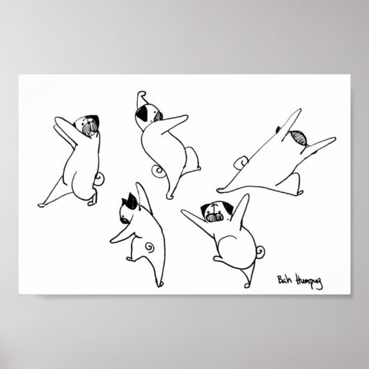 Dansende pugs poster (Voorkant)