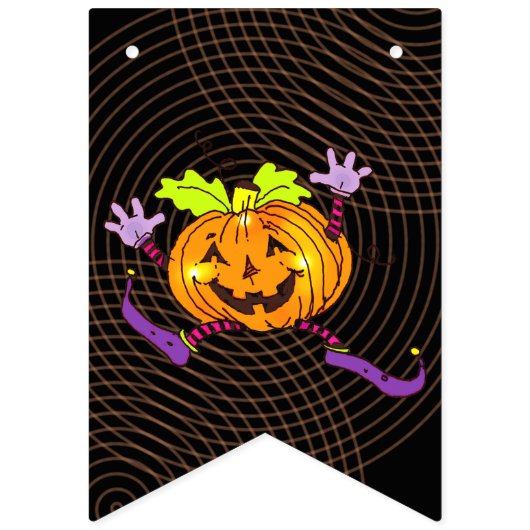 Dansende Pumpkin Halloween Party Decoration Vlaggetjes (Tweede vlag)