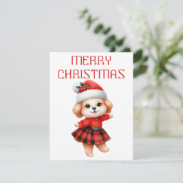 Dansende Puppy - Kerstkaart