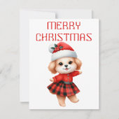 Dansende Puppy - Kerstkaart (Voorkant)