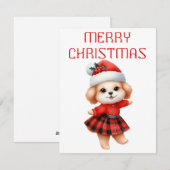 Dansende Puppy - Kerstkaart (Voorkant / Achterkant)