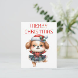 Dansende Puppy - Kerstkaart